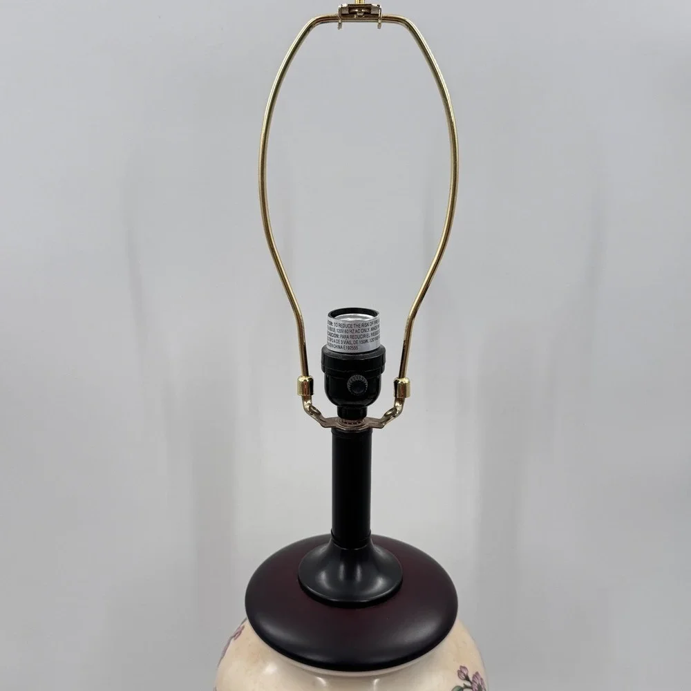 Chinoiserie Floral Ginger Jar Table Lamp with Crackle Glaze